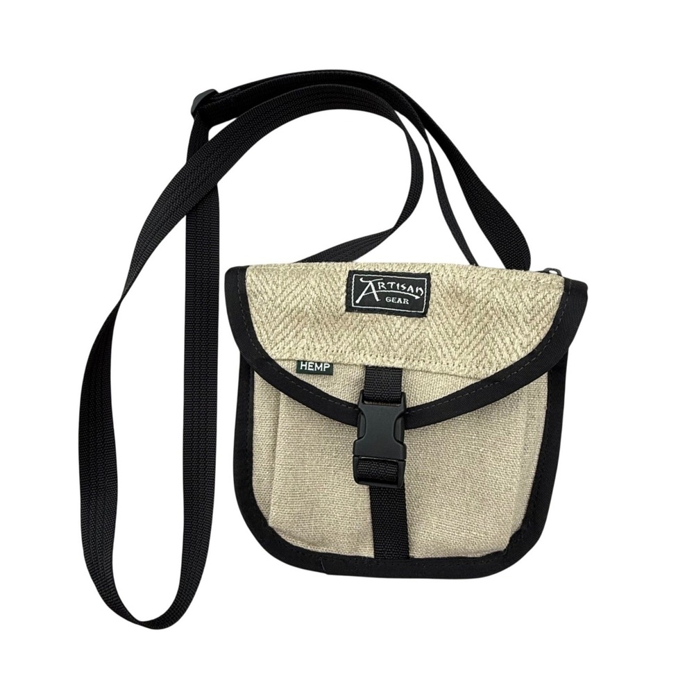 Artisan Gear Crossbody Bag S Tan Hemp Made in USA Gorpcore Boho Sustainable Eco